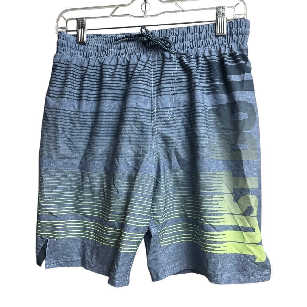 Nike Men's JUST DO IT Vital Gray Stripe Swim Shorts Small